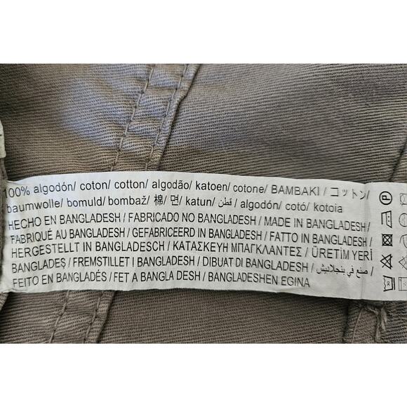 ZARA Women's 14 Cargo Pants Khaki Green Straight 6 Pockets High Waist Cotton 36 - Picture 7 of 7